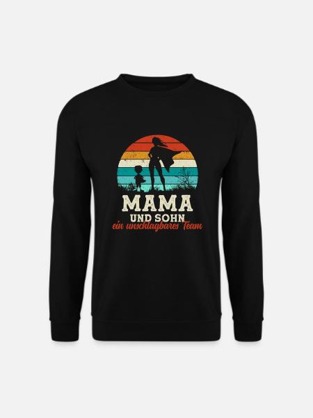 Team Super Mama und Sohn Muttertag - Unisex Pullover - Schwarz