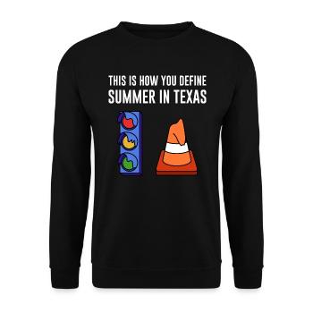 Das texanische Wetter lässt das Sommerdesign für - Unisex Pullover - Schwarz - Vorne - Alina (178cm) & Michal (187cm)