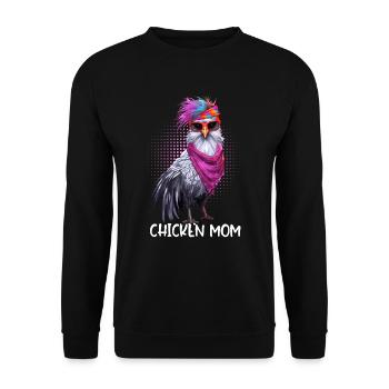 Chicken Mom Chickens Hen Gift Farmer - Unisex Sweatshirt - black - Front - Alina (178cm) & Michal (187cm)