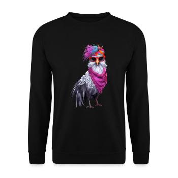 Hippie Chicken Chickens Gift Farmer Mom - Unisex Sweatshirt - black - Front - Alina (178cm) & Michal (187cm)