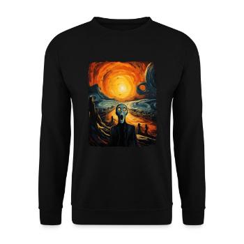 Ghost Costume Creepy Halloween Art - Unisex Sweatshirt - black - Front - Alina (178cm) & Michal (187cm)