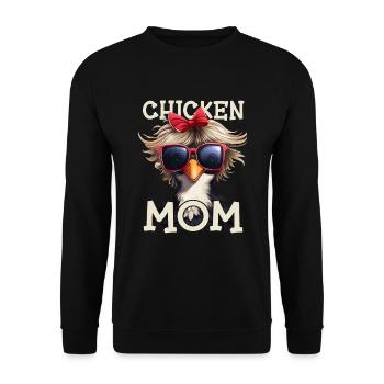 Chicken Mom Chickens Hen Gift Farmer - Unisex Sweatshirt - black - Front - Alina (178cm) & Michal (187cm)