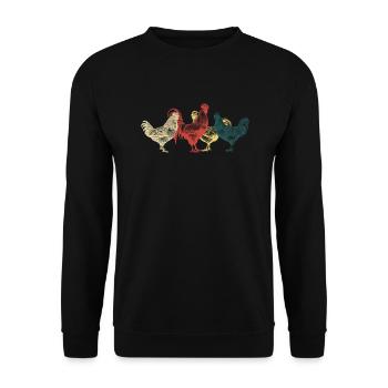 Farmer Farmer Rooster Chickens Hen Gift - Unisex Sweatshirt - black - Front - Alina (178cm) & Michal (187cm)