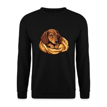 Teckel endormi Chien teckel - Sweat-shirt Unisexe - noir - Devant - Alina (178cm) & Michal (187cm)
