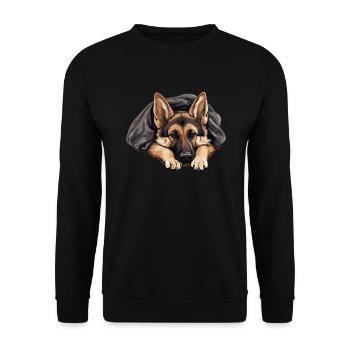 Chien de berger allemand endormi - Sweat-shirt Unisexe - noir - Devant - Alina (178cm) & Michal (187cm)