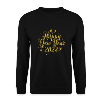 Fête du Nouvel An Bonne année 2024 - Sweat-shirt Unisexe - noir - Devant - Alina (178cm) & Michal (187cm)