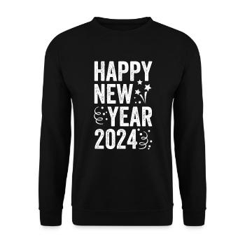 Fête du Nouvel An Bonne année 2024 - Sweat-shirt Unisexe - noir - Devant - Alina (178cm) & Michal (187cm)
