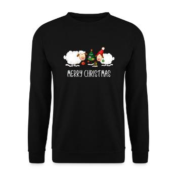 Funny Merry Christmas Sheep Family Kids - Unisex Sweatshirt - black - Front - Alina (178cm) & Michal (187cm)