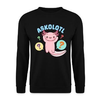 Askolotl Pun Design for Axolotl Lovers - Unisex Sweatshirt - black - Front - Alina (178cm) & Michal (187cm)