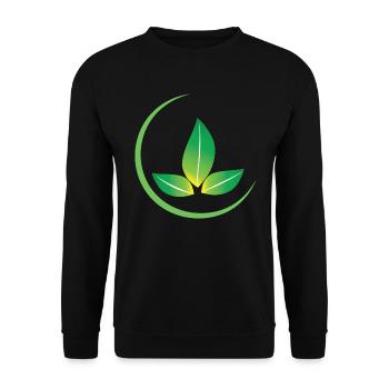 Conception d’icône de feuilles vertes pour les fiers végétaliens - Sweat-shirt Unisexe - noir - Devant - Alina (178cm) & Michal (187cm)