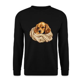 Chiot Chien Mignon Cocker Épagneul - Sweat-shirt Unisexe - noir - Devant - Alina (178cm) & Michal (187cm)