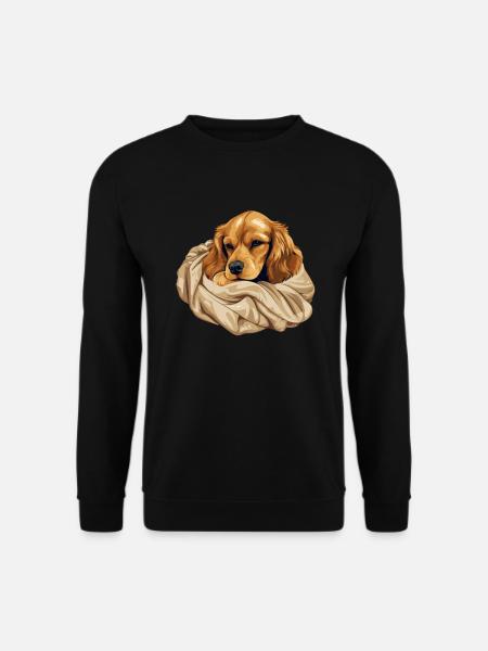 Cute Dog Puppy Cocker Spaniel - Unisex Sweatshirt - black