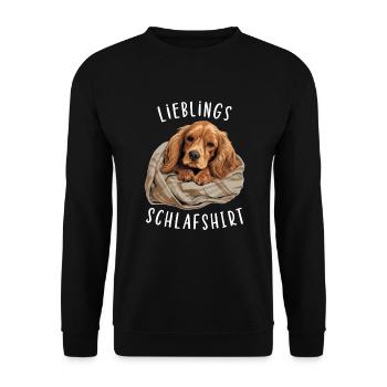 Lieblings Schlafshirt Cocker Spaniel Schlafshirt - Unisex Pullover - Schwarz - Vorne - Alina (178cm) & Michal (187cm)