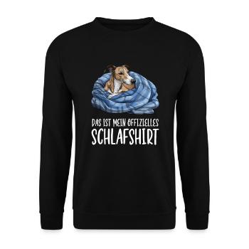 Offizielles Schlafshirt Greyhound Hund Windhund - Unisex Pullover - Schwarz - Vorne - Alina (178cm) & Michal (187cm)