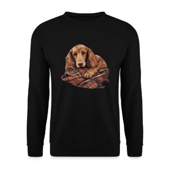 Cute Dog Puppy Irish Setter - Unisex Sweatshirt - black - Front - Alina (178cm) & Michal (187cm)