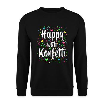 Happy With Confetti Carnival Costume - Unisex Sweatshirt - black - Front - Alina (178cm) & Michal (187cm)