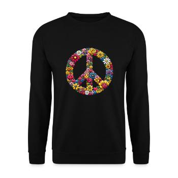 des années 70 Flower Power Hippie amour paix - Sweat-shirt Unisexe - noir - Devant - Alina (178cm) & Michal (187cm)