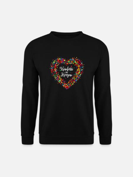 Konfetti im Herzen Karneval Kostüm Fasching - Unisex Pullover - Schwarz