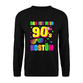 90er Jahre Motto Party Kostüm Outfit - Unisex Pullover - Schwarz - Vorne - Alina (178cm) & Michal (187cm)