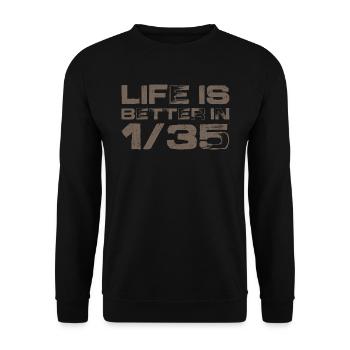 Scale Model 1 35 Military Hobbyist Plastic Tank - Unisex Sweatshirt - black - Front - Alina (178cm) & Michal (187cm)