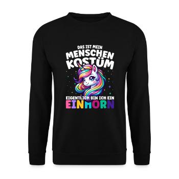 Unicorn Costume Carnival Carnival Carnival - Unisex Sweatshirt - black - Front - Alina (178cm) & Michal (187cm)