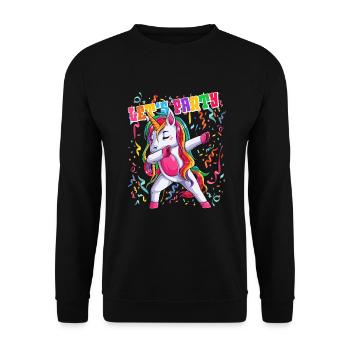 Unicorn Costume Carnival Carnival Carnival - Unisex Sweatshirt - black - Front - Alina (178cm) & Michal (187cm)