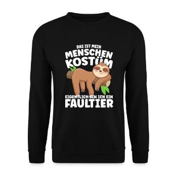Sloth Costume Carnival Carnival - Unisex Sweatshirt - black - Front - Alina (178cm) & Michal (187cm)