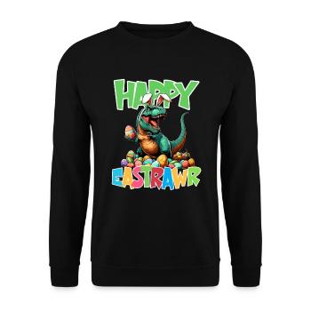 Dinosaure Trex garçons panier de Pâques lapin de Pâques joyeux - Sweat-shirt Unisexe - noir - Devant - Alina (178cm) & Michal (187cm)
