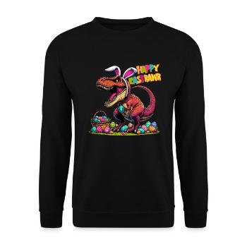 Dinosaure Trex garçons panier de Pâques lapin de Pâques joyeux - Sweat-shirt Unisexe - noir - Devant - Alina (178cm) & Michal (187cm)