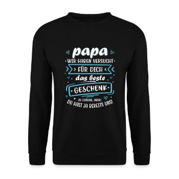 The best gift is us dad father's day - Unisex Sweatshirt - black - Front - Alina (178cm) & Michal (187cm)