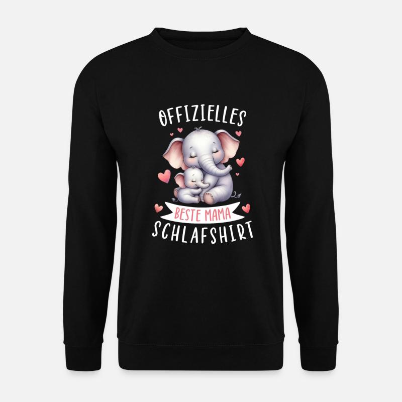 Offizielles Beste Mama Schlafshirt Elefant - Unisex Pullover - Schwarz