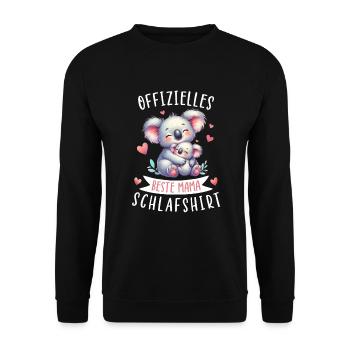 Official Best Mom Sleep Shirt Koala Bear Koala - Unisex Sweatshirt - black - Front - Alina (178cm) & Michal (187cm)
