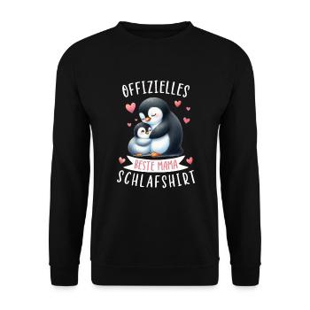 Offizielles Beste Mama Schlafshirt Pinguin - Unisex Pullover - Schwarz - Vorne - Alina (178cm) & Michal (187cm)