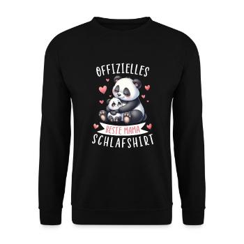 Offizielles Beste Mama Schlafshirt Pandabär Panda - Unisex Pullover - Schwarz - Vorne - Alina (178cm) & Michal (187cm)