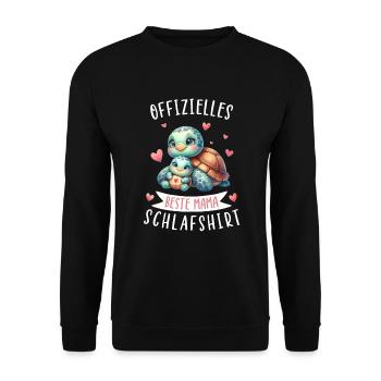 Offizielles Beste Mama Schlafshirt Schildkröte - Unisex Pullover - Schwarz - Vorne - Alina (178cm) & Michal (187cm)