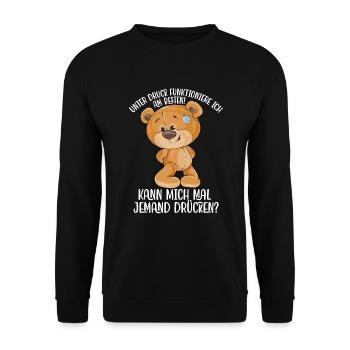 Teddybär Liebe Valentinstag Partner Freundin - Unisex Pullover - Schwarz - Vorne - Alina (178cm) & Michal (187cm)