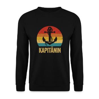 sailboat, motorboat, captain, sailor, mom - Unisex Sweatshirt - black - Front - Alina (178cm) & Michal (187cm)