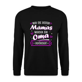 Mama Oma Geschenk Geburtstag Muttertag - Unisex Pullover - Schwarz - Vorne - Alina (178cm) & Michal (187cm)