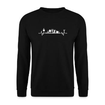 Heartbeat, Gardening, Gardener, Hobby, Garden - Unisex Sweatshirt - black - Front - Alina (178cm) & Michal (187cm)