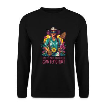 Offizielles Gartenshirt Muttertag Mama Gärtner - Unisex Pullover - Schwarz - Vorne - Alina (178cm) & Michal (187cm)