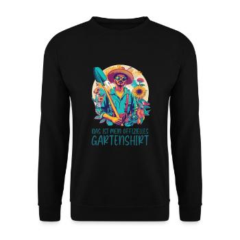 Offizielles Gartenshirt Vatertag Papa Gärtner - Unisex Pullover - Schwarz - Vorne - Alina (178cm) & Michal (187cm)