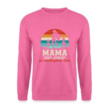 Team Super Mama Zwei Söhne Jungs Muttertag Kinder - Unisex Pullover - Pink - Vorne