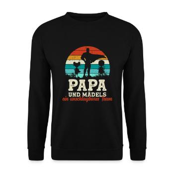 Team Super Dad and Daughters Father's Day Gift - Unisex Sweatshirt - black - Front - Alina (178cm) & Michal (187cm)