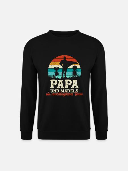 Team Super Papa und Töchter Vatertag Geschenk - Unisex Pullover - Schwarz
