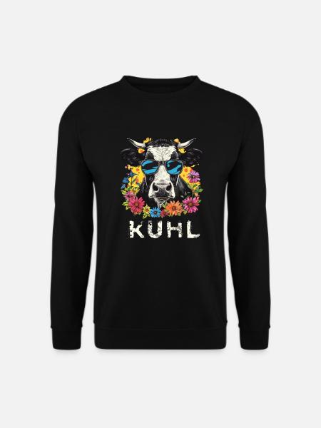 Lustige Kuh Landwirt Bauer Kuhl Landwirtschaft - Unisex Pullover - Schwarz
