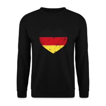 Vintage Heart Flag Football Handball Germany - Unisex Sweatshirt - black - Front - Alina (178cm) & Michal (187cm)