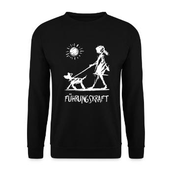 Frührungskraft Lustige Hunde Sprüche Mit Aufdruck - Unisex Pullover - Schwarz - Vorne - Alina (178cm) & Michal (187cm)