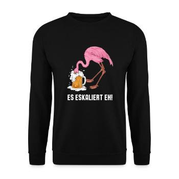 Costume de flamant rose de carnaval de festival de carnaval - Sweat-shirt Unisexe - noir - Devant - Alina (178cm) & Michal (187cm)