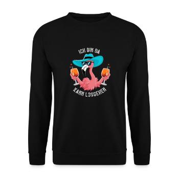 Festival de carnaval Costume de flamant rose de carnaval - Sweat-shirt Unisexe - noir - Devant - Alina (178cm) & Michal (187cm)