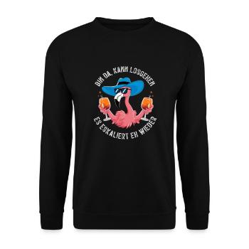 Costume de flamant rose de carnaval de festival de carnaval - Sweat-shirt Unisexe - noir - Devant - Alina (178cm) & Michal (187cm)